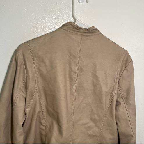 Bernardo  Faux Leather Jacket Soft Wheat