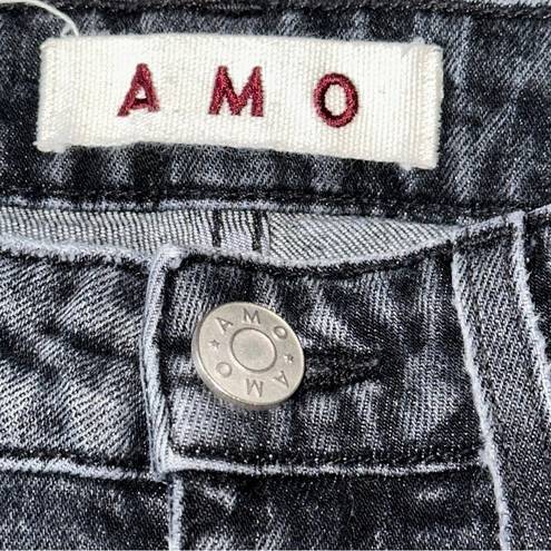 Twisted AMO Denim Women’s Size 24 Black Gray Vixen Destroy  Hem Skinny Jeans