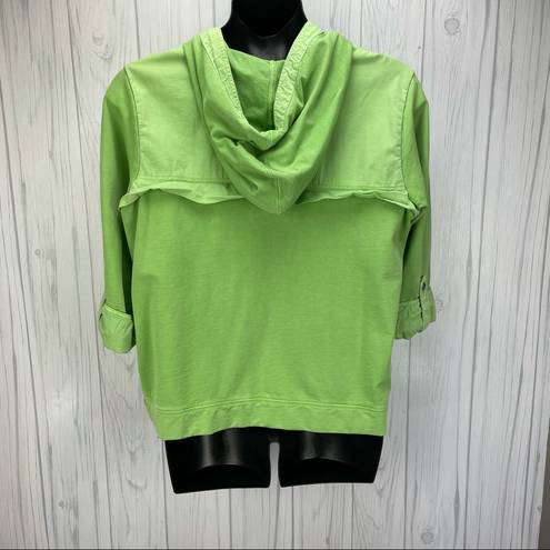 Coldwater Creek  green lightweight rolled sleeve zip up sweatshirt size 1X