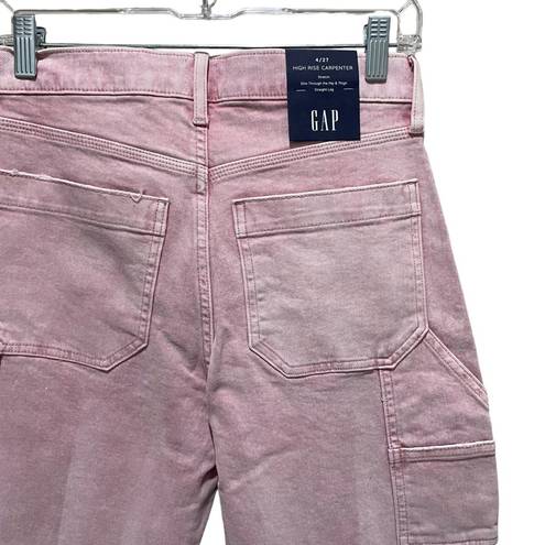 Gap  Denim High Rise Crop Carpenter Jeans Pink Size 27/4 New