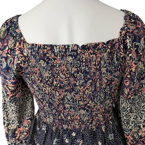 Angie  Square Neck Boho Peasant Blouse