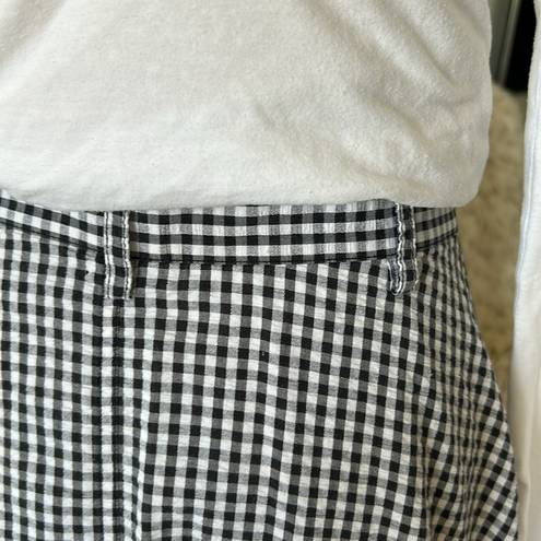 Liz Wear Vtg  gingham black/white button down cotton maxi HR cottage skirt 8