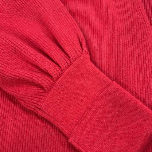 CAbi L //  Red Cabaret Ribbed Wrap Belted Cardigan Sweater