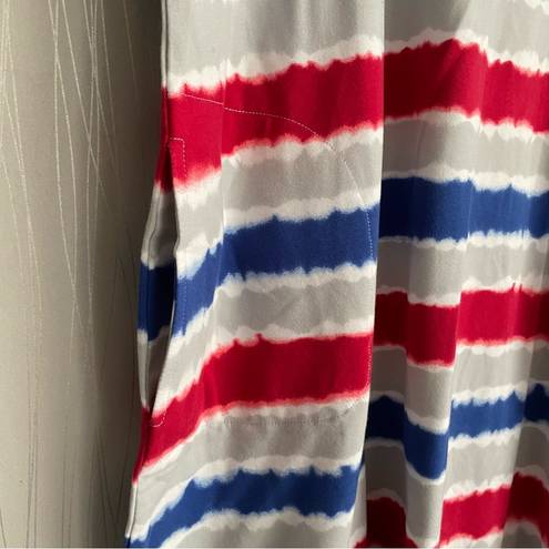 Krass&co D& Beach Cpverup Dress Red White Blue Swim Cover Casual Dress Pocket Lounge XL