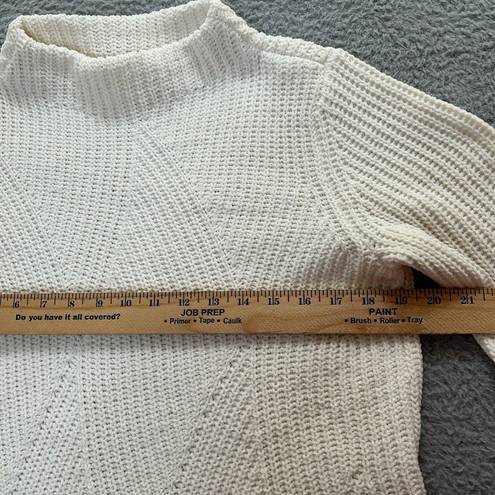 J.Jill  Chenille Sweater Womens Small Off White Mock Neck Cable Knit Tunic