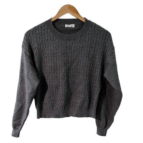 Heartloom  Asher Gray Cable Knit Cropped Sweater