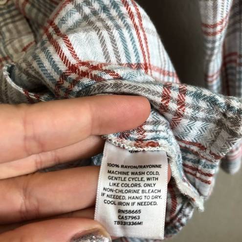 Treasure & Bond NORDSTROM  Long & Lean' Plaid Shirt