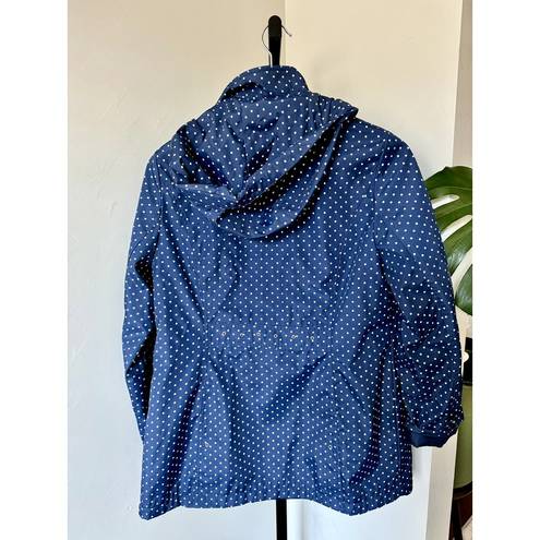 Weatherproof  Garment Polka Dot Blue Rain Jacket