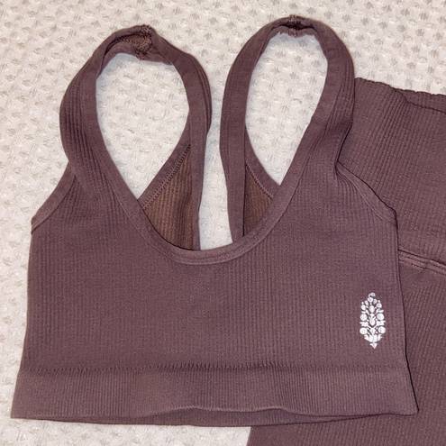 Free People NEW Set!  Movement XS/S Happiness Runs Scoop Neck Sports Bra & Shorts