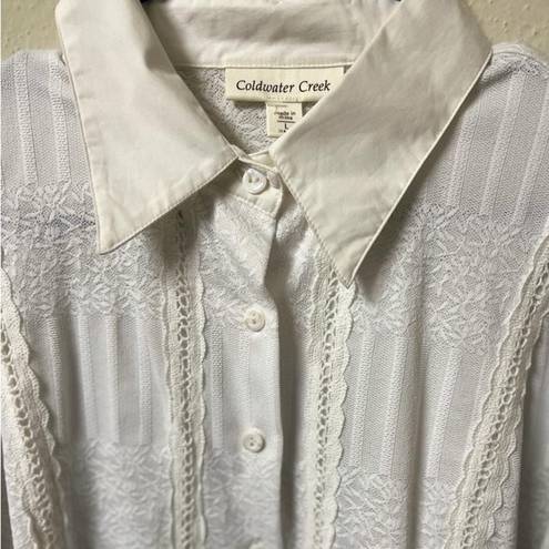 Coldwater Creek NWT   Laced White Shirt - Large