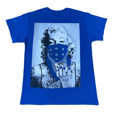 Marilyn Monroe Blue Bandana Graphic T-shirt