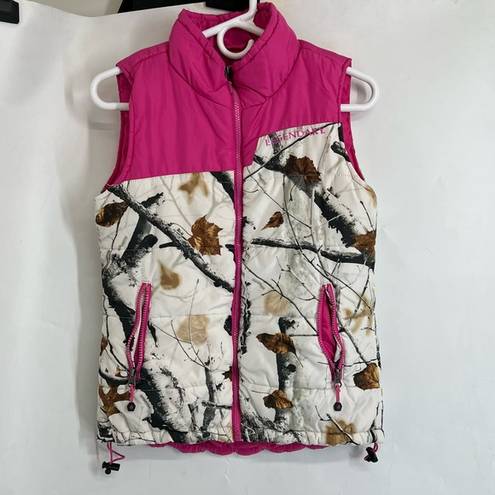 Legendary White Tails  Puffer Vest Winter Snow Camo Pink Womens Size XS White Pink