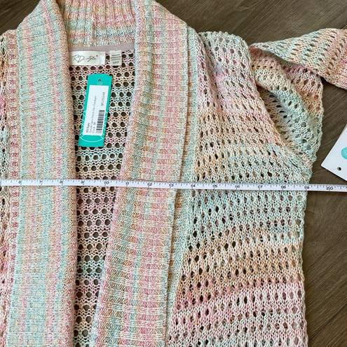 RD Style  NEW Pastel Sonole Open Stitch Yarn Knit Cardigan Sweater ~ NWT Size S