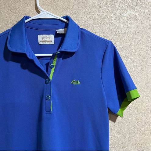 EP Pro  Tour Tech blue green short sleeve golf polo shirt M