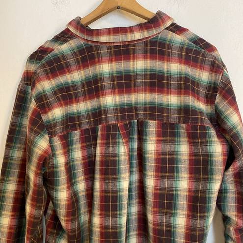 Krass&co Russ Sport  Women’s Comfy Cotton Button Down Plaid Shirt Size Large