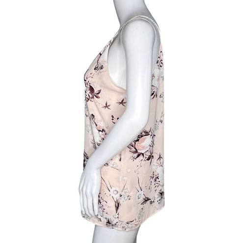 DKNY  Shirt Womens Small Pink Floral Flowers Romantic Layered Camisole Tank Top