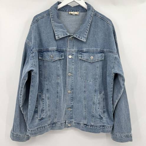 Altar'd State Altar’d State Denim Smiley Face Blue Jean Jacket Happy Face Women’s Size Medium