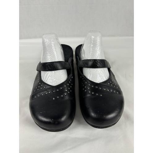 Airlie Orthaheel  Mules Clogs Slip On Black Leather 9 Arch Support Orthotic