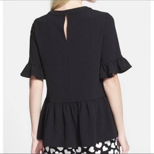 Kate Spade  Linda Black Ruffle Peplum Top