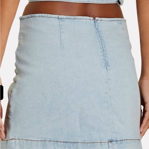 We Wore What  Cut-Out Denim Mini Skirt Size S