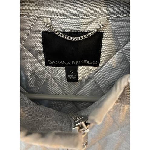 Banana Republic  Womens Small Full Zip Sleeveless Jacket Vest Lined Velvet Trim