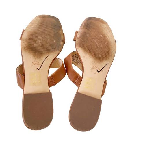 J.Crew  Leather Hazel Cutout Flat Sandals Rich Oak Size 8