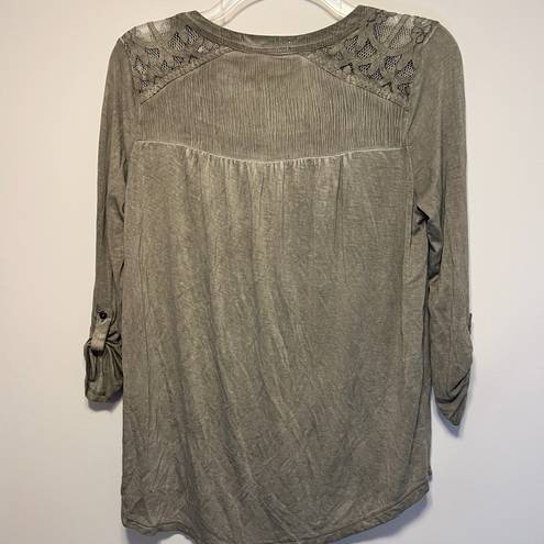 Knox Rose  NWT Stonewash Grey Peasant Top Sz XS