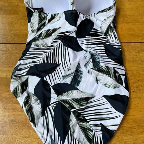 La Blanca  Bandeau Tropical One Piece Swimsuit Strap Summer Swim, Size L