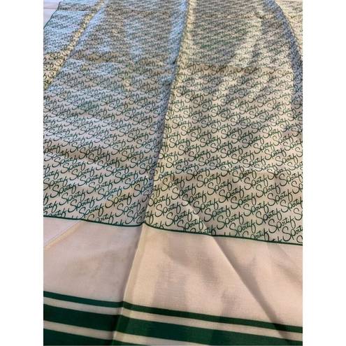 MCM Vintage Acetate Scarf-AVON Sportif Japan Green/White 18” Square  EUC