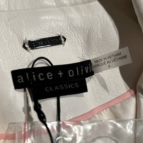 Alice + Olivia  Warm One-Button Faux Leather Blazer, Size 4 New w/Tag $495 SOLD OUT