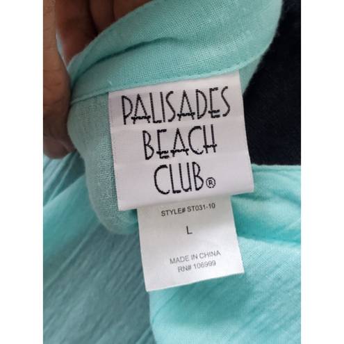 Beach Club Palisades  Womens Blue Drawstring Sleeveless Knee Length Dress Large