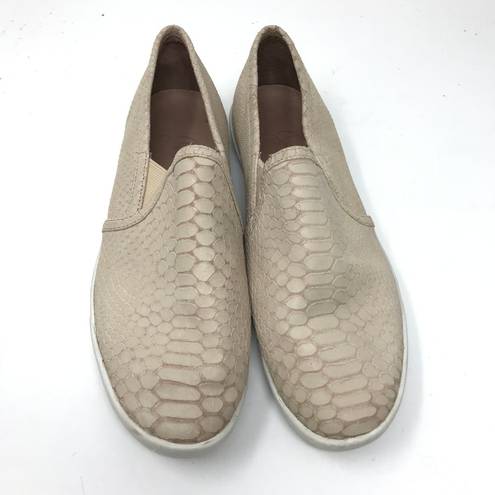 Joie  Womens Size 38.5 US Size 8.5 Snakeskin Embossed Slip On Flat Sneakers Blush