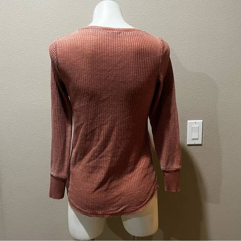 Seven7  tan orange thermal long sleeve