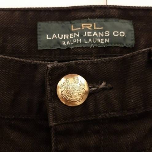 Krass&co Lauren Jeans . Ralph Lauren Black Jeans Golden Zip Front Pockets Size 4