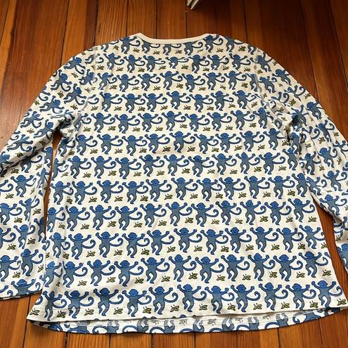 Roller Rabbit  Blue Monkey Pima Cotton Pajama Top Sz S