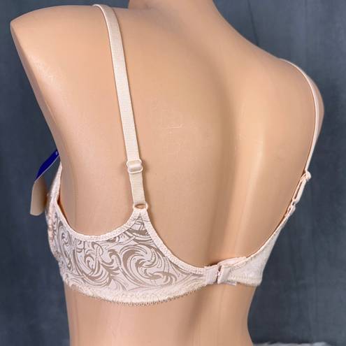 Second Skin Vintage New Lilyette Bra Size 36B Peach  Satin Style 0884 Lace