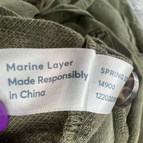 Marine layer  Jacket Womens XS Green Linen Blend Zito Chore Utility Coat Pockets