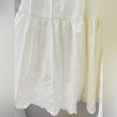 Jason Wu  l dress ivory White Babydoll Tiered lace Tie Shoulder sundress eyelet