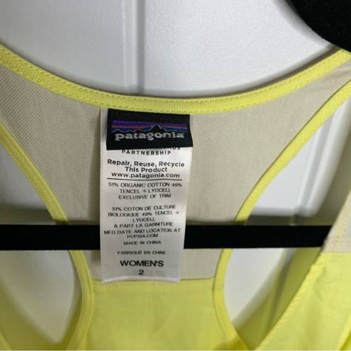 Patagonia  neon yellow sleeveless seahurst dress size 2 athleisure beach vacation