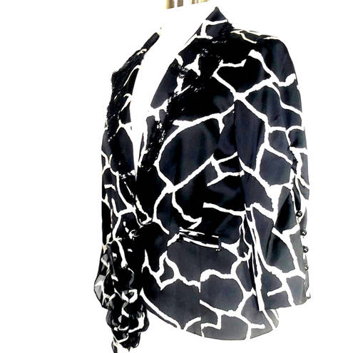 Alberto Makali  Jacket Blazer Silk 3/4 Sleeve Black