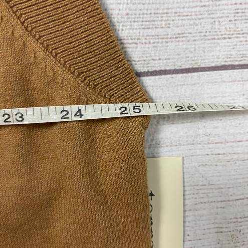 Terra & Sky women 1X 16W-18W sweater vest lightweight v-cut tan