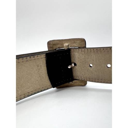 Anne Klein Black Leather Belt Chunky Thick Wide Medium ‼️FLAWED‼️