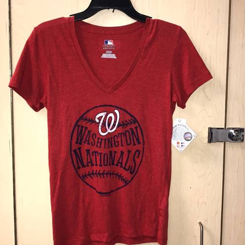 Genuine Merchandise Washington Nationals V-Neck TShirt NWT