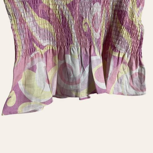 Hill House  The Paz Nap Top in Candy Kaleidoscope Linen Size M