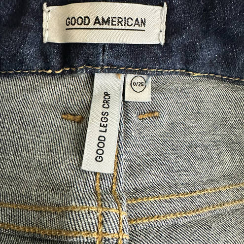 Good American  Womens size 0/25 Good Legs Crop Denim Jeans Dark Wash