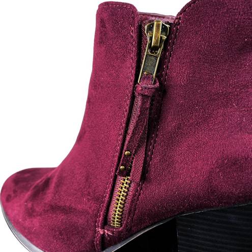 Charlotte Russe  Burgundy Faux Suede Ankle Booties 9M