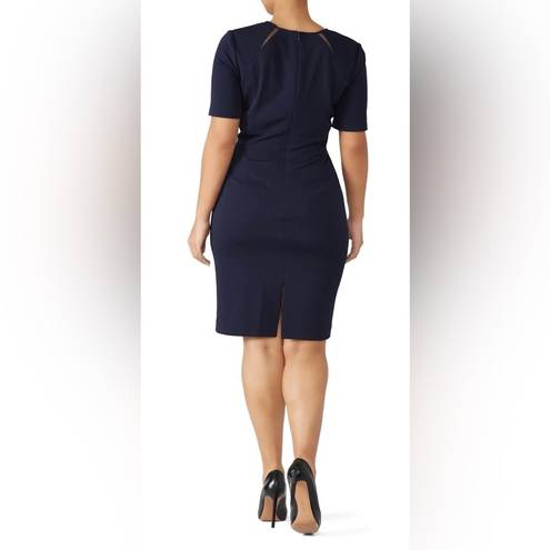 Badgley Mischka RTR 
Navy Star Neckline Sheath Navy Sz 14 1x Wedding mesh neck