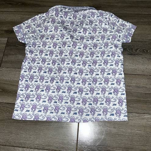 Roller Rabbit  Lavender Purple Monkey Shorts and Short Sleeve Polo Pajama set