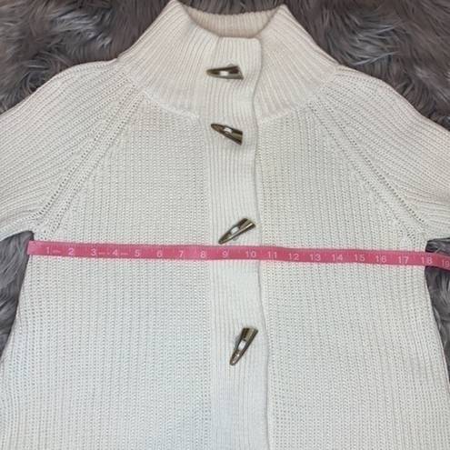 Talbots  Petites cardigan sweater toggle front shaker knit winter white/ivory MP