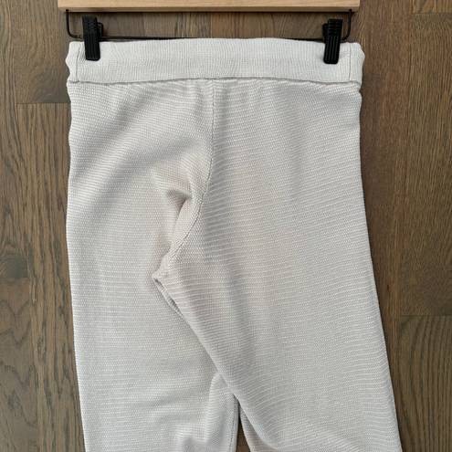 Varley Alice High Waist Textured Cotton Sweatpants 2.0 Praline and Ivory Size XS